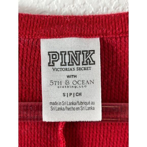 PINK Victoria's Secret Nebraska Corn Huskers Thermal One Piece Pajama Small Red - Picture 7 of 10